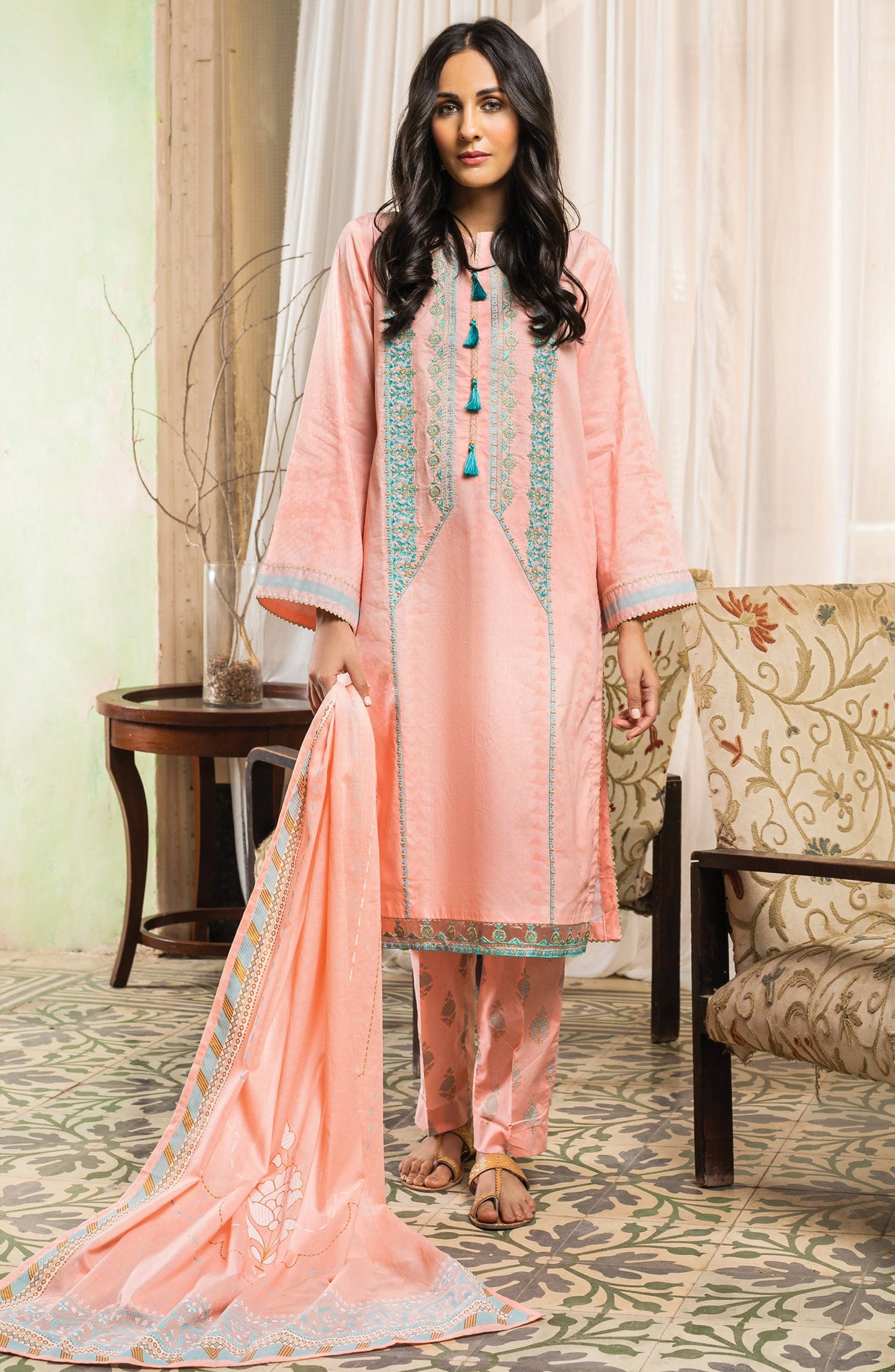 Orient - Unstitched 3 Piece Embroidered Jacquard Suit