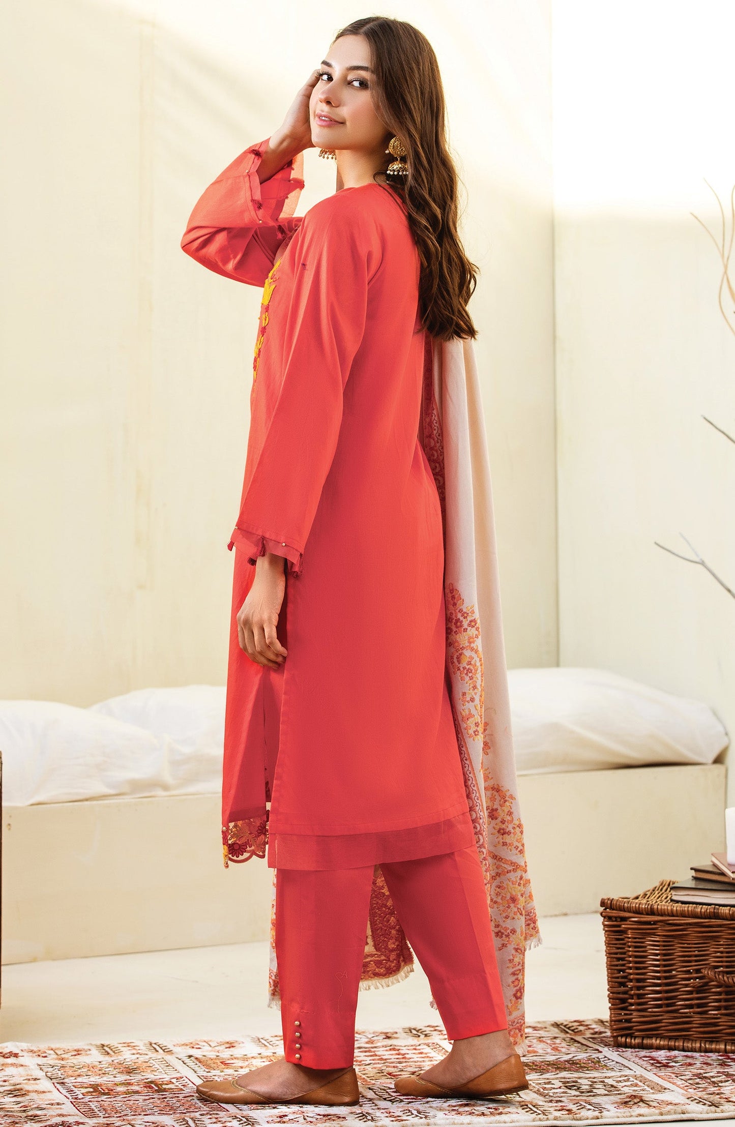 Orient - Unstitched 3 Piece Embroidered Textured Heavy Cotton Suit