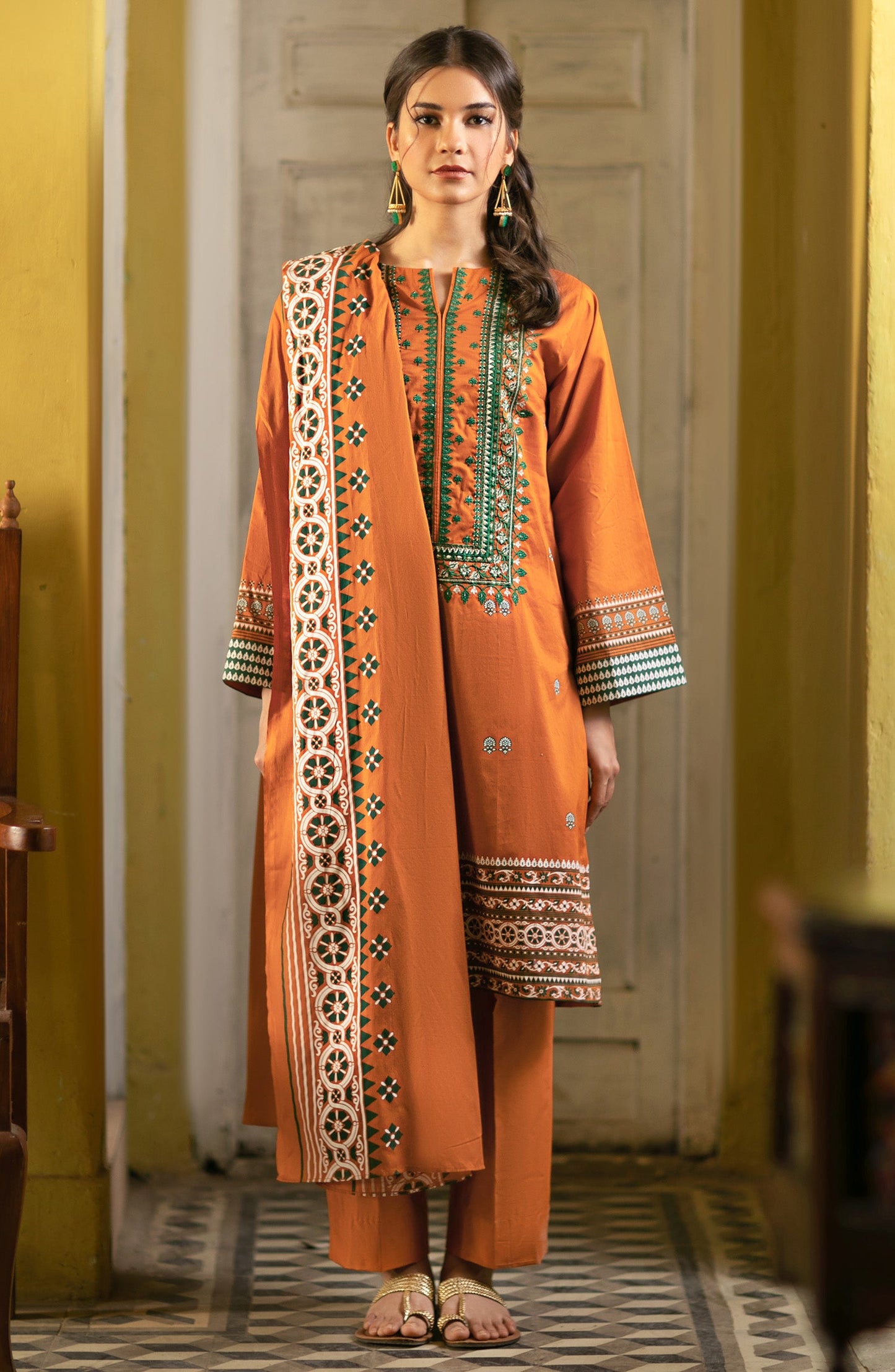 Orient - Unstitched 3 Piece Festive Embroidered Suit