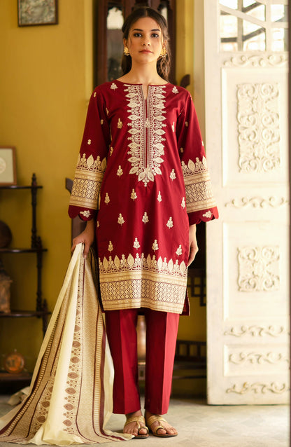 Orient - Unstitched 3 Piece Festive Embroidered Winter Suit