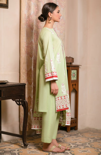 Orient - Unstitched 3 Piece Block Printed Embroidered Suit