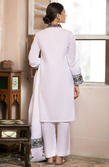 Orient - Unstitched 3 Piece Block Printed Embroidered Suit