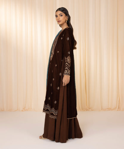 Sapphire - 3 Piece - Embroidered Velvet Suit