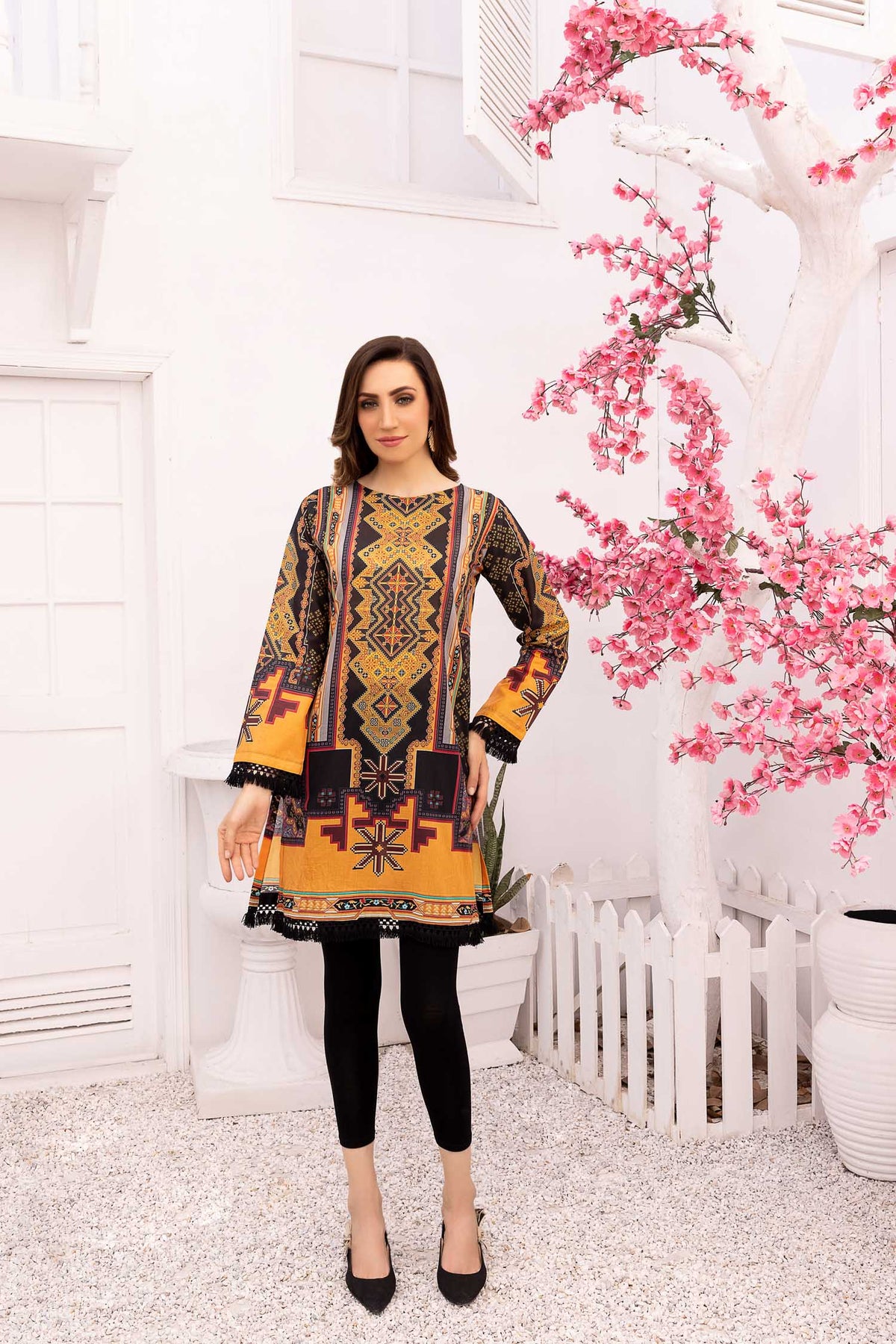 Adan's Libas - Charlz - Digital Printed Stitched Lawn Kurti