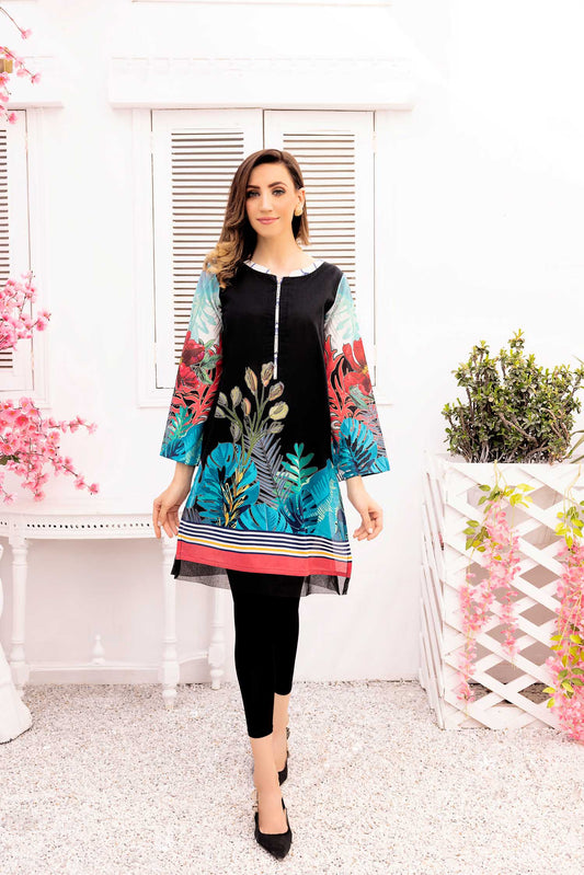 Adan's Libas - Deep Mix - Digital Printed Stitched Lawn Kurti