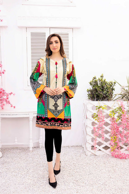 Adan's Libas - Cilder - Digital Printed Stitched Lawn Kurti