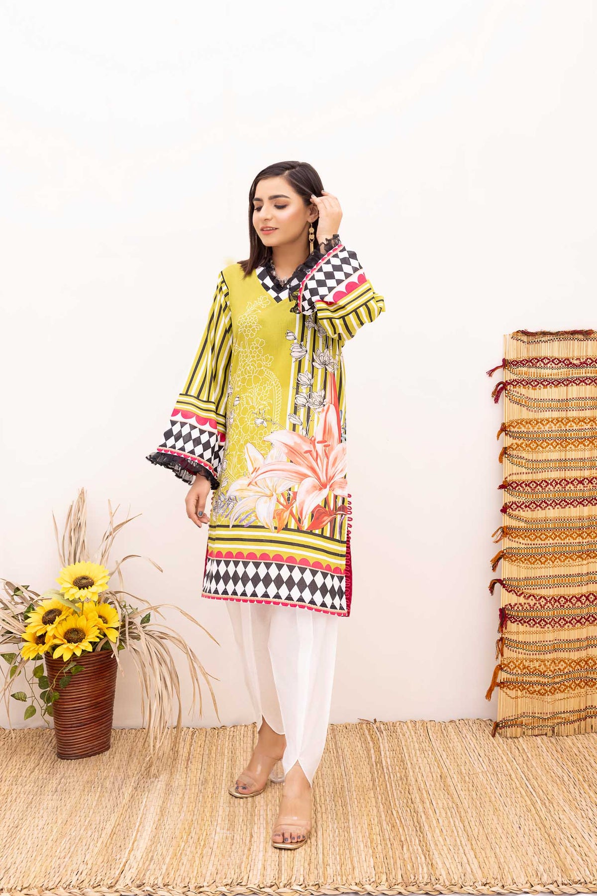 Adan's Libas - Cran - Digital Printed Stitched Lawn Kurti
