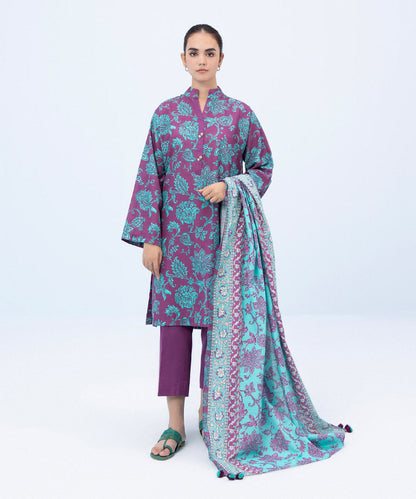 Sapphire - 3 Piece - Printed Light Khaddar Suit