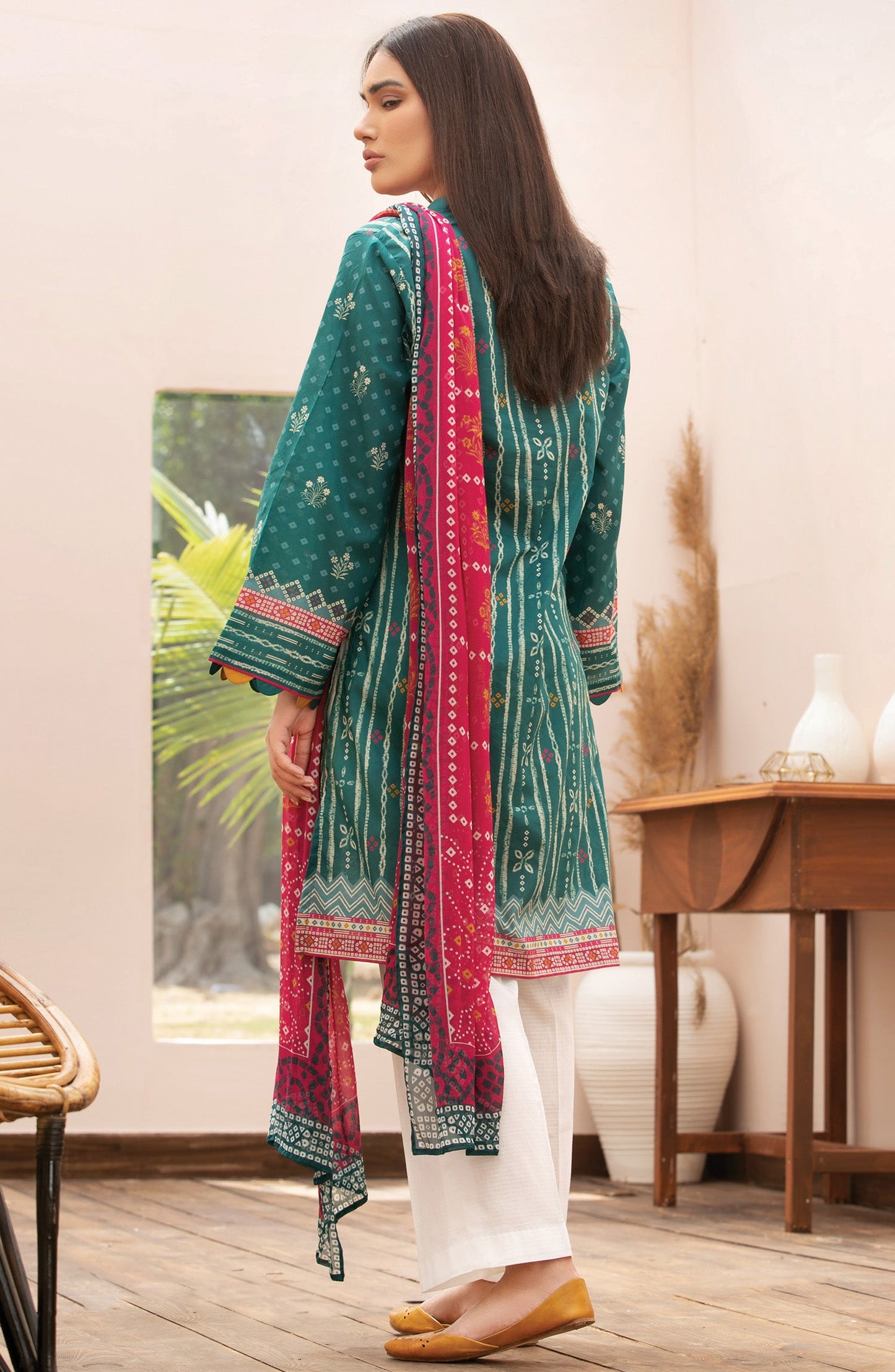 Orient - Unstitched 2 Piece Printed Lawn Shirt Chiffon Dupatta