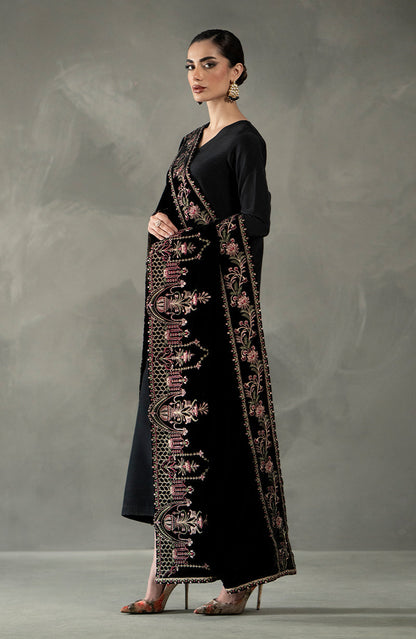 Seran - Black Velvet Shawl