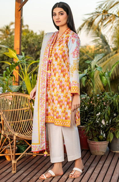 Orient - Unstitched 2 Piece Printed Lawn Shirt Dupatta