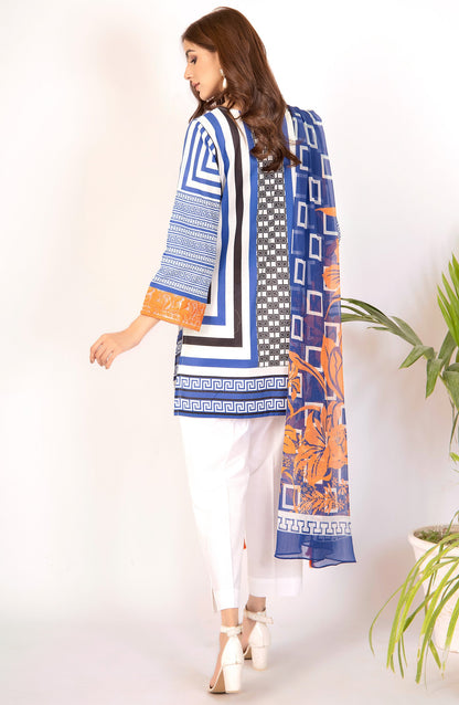 Orient - Unstitched 2 Piece Embroidered Lawn Shirt & Chiffon Dupatta