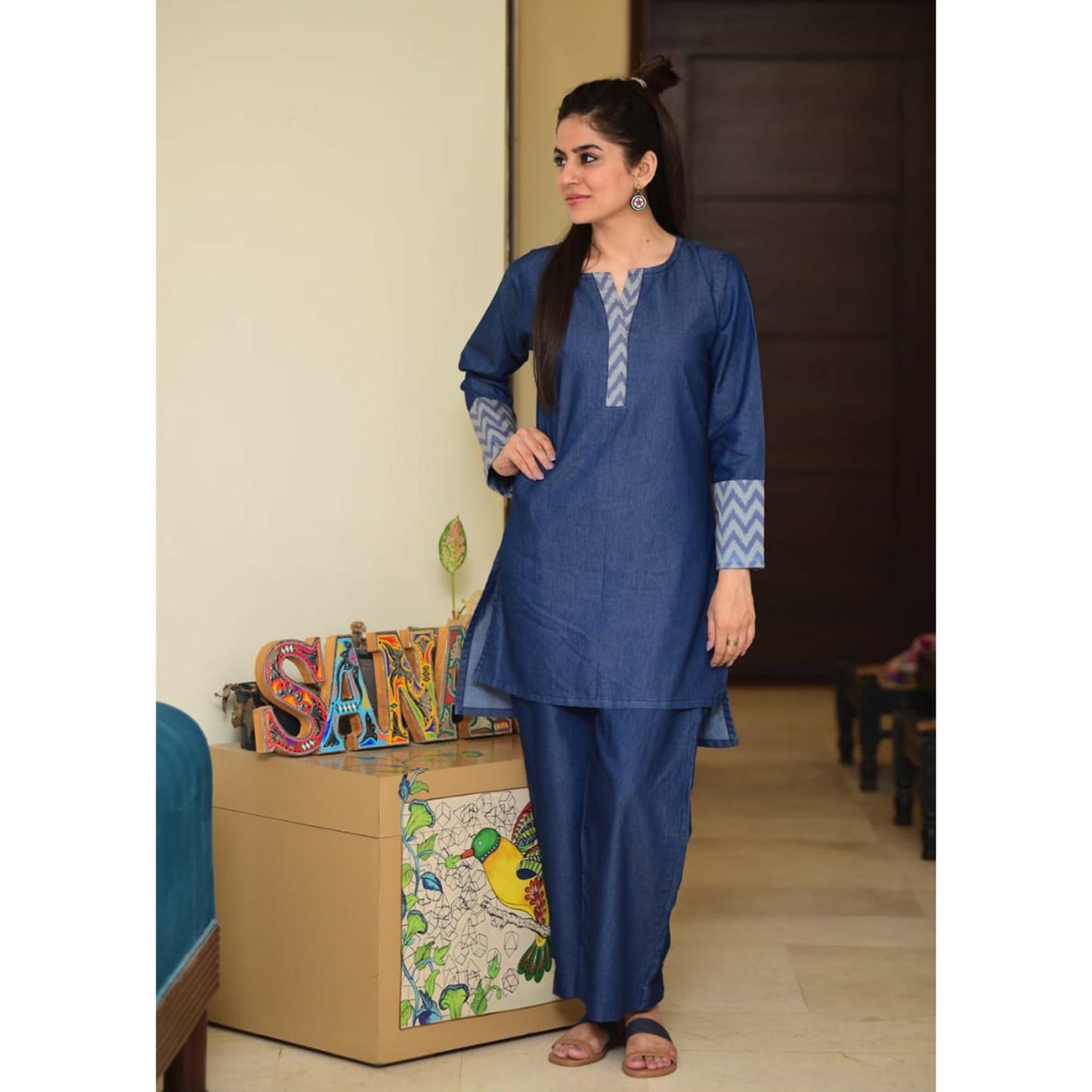 Chilgozay - Sanam Baloch Denim Dress (CC-103)