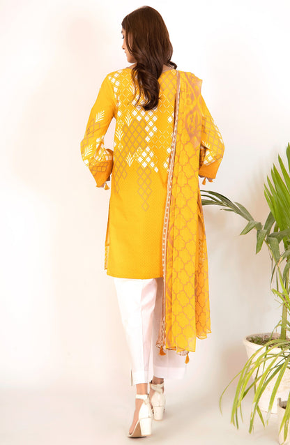Orient - Unstitched 2 Piece Embroidered Lawn Shirt & Chiffon Dupatta