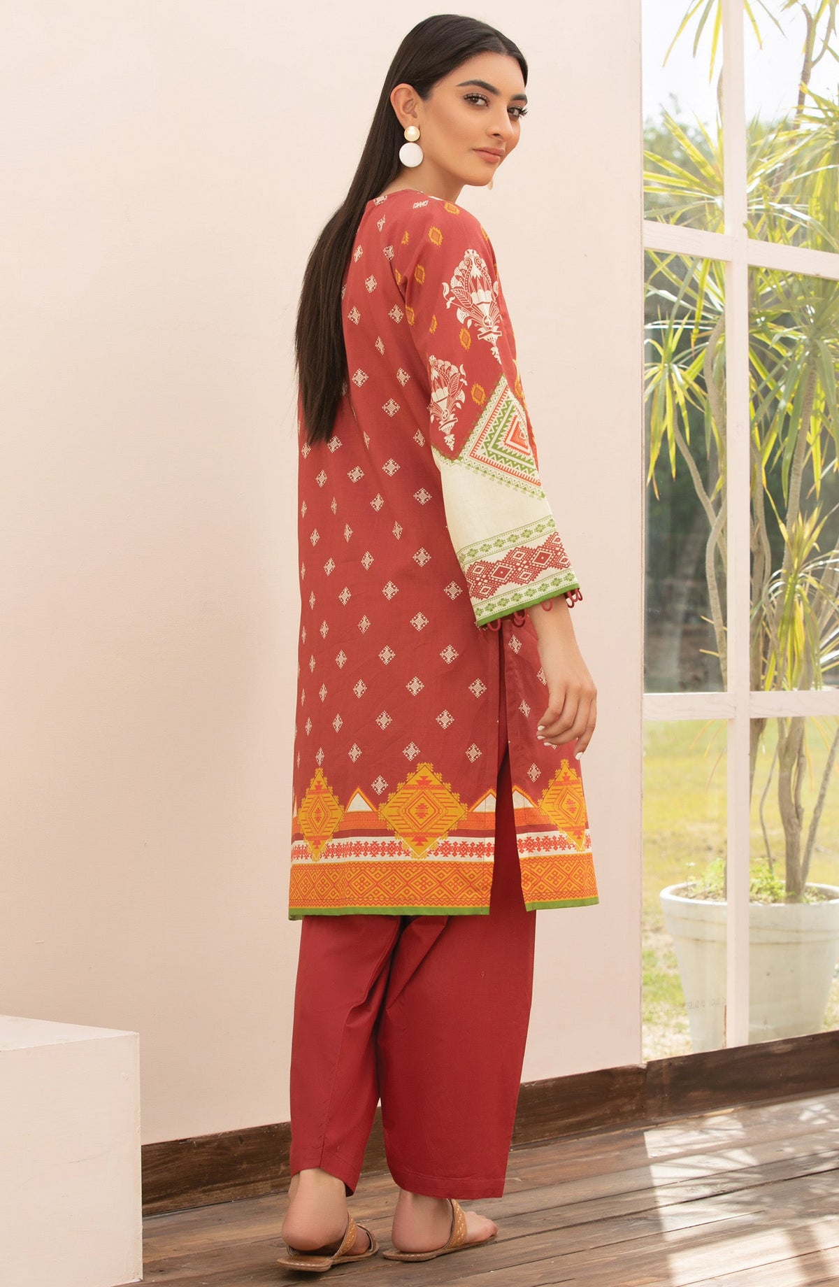 Orient - Unstitched 2 Piece Printed Lawn Shirt Trouser