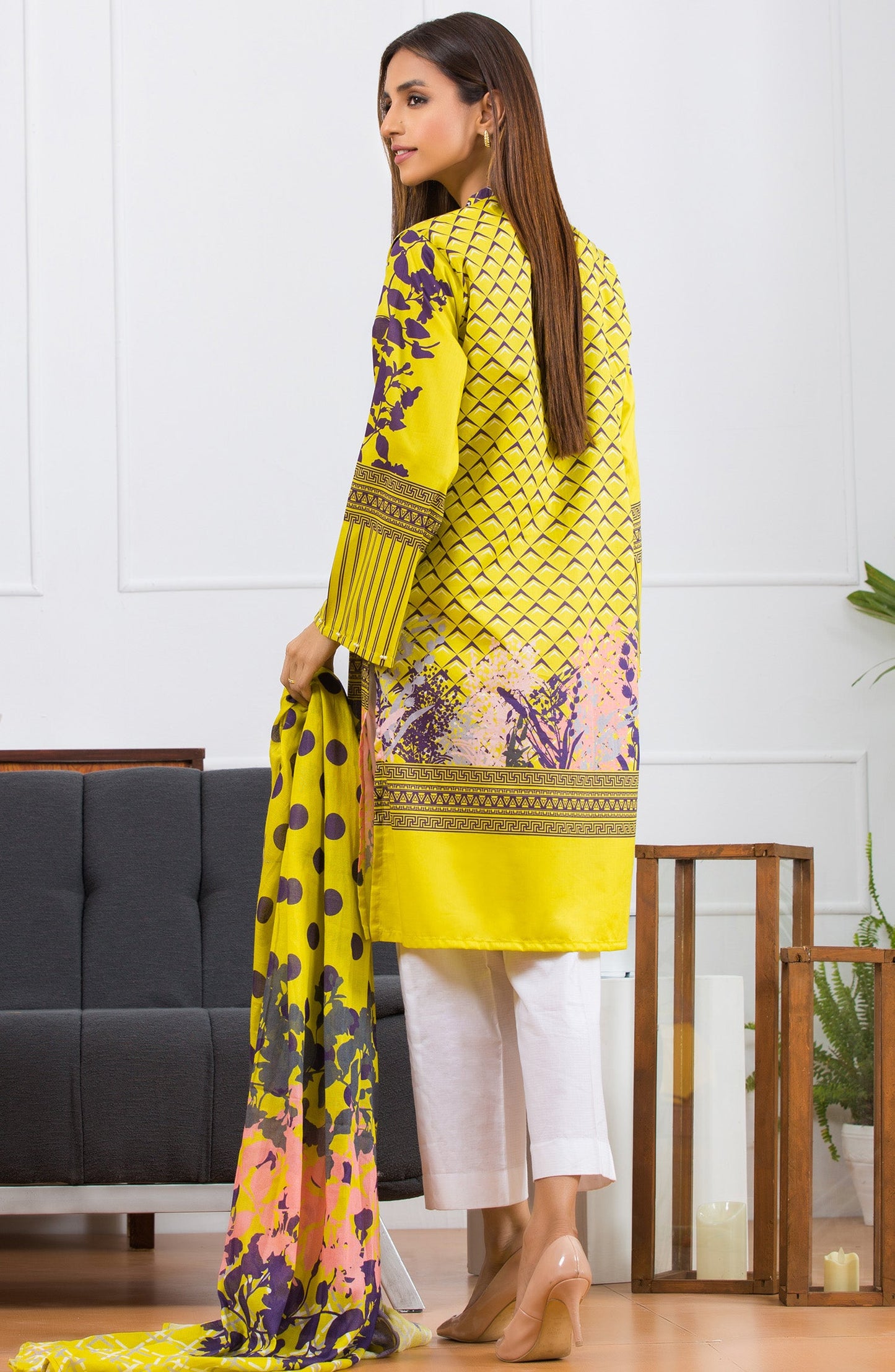 Orient - Unstitched 2 Piece Printed Lawn Shirt Dupatta
