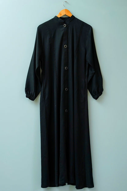 Bustangi - Black Open abaya