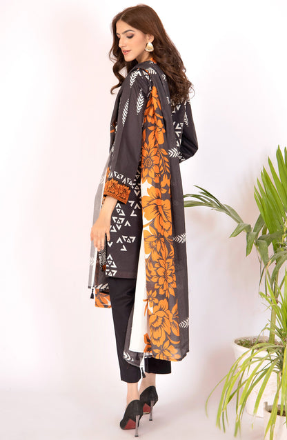 Orient - Unstitched 2 Piece Embroidered Lawn Shirt & Dobby Net Dupatta