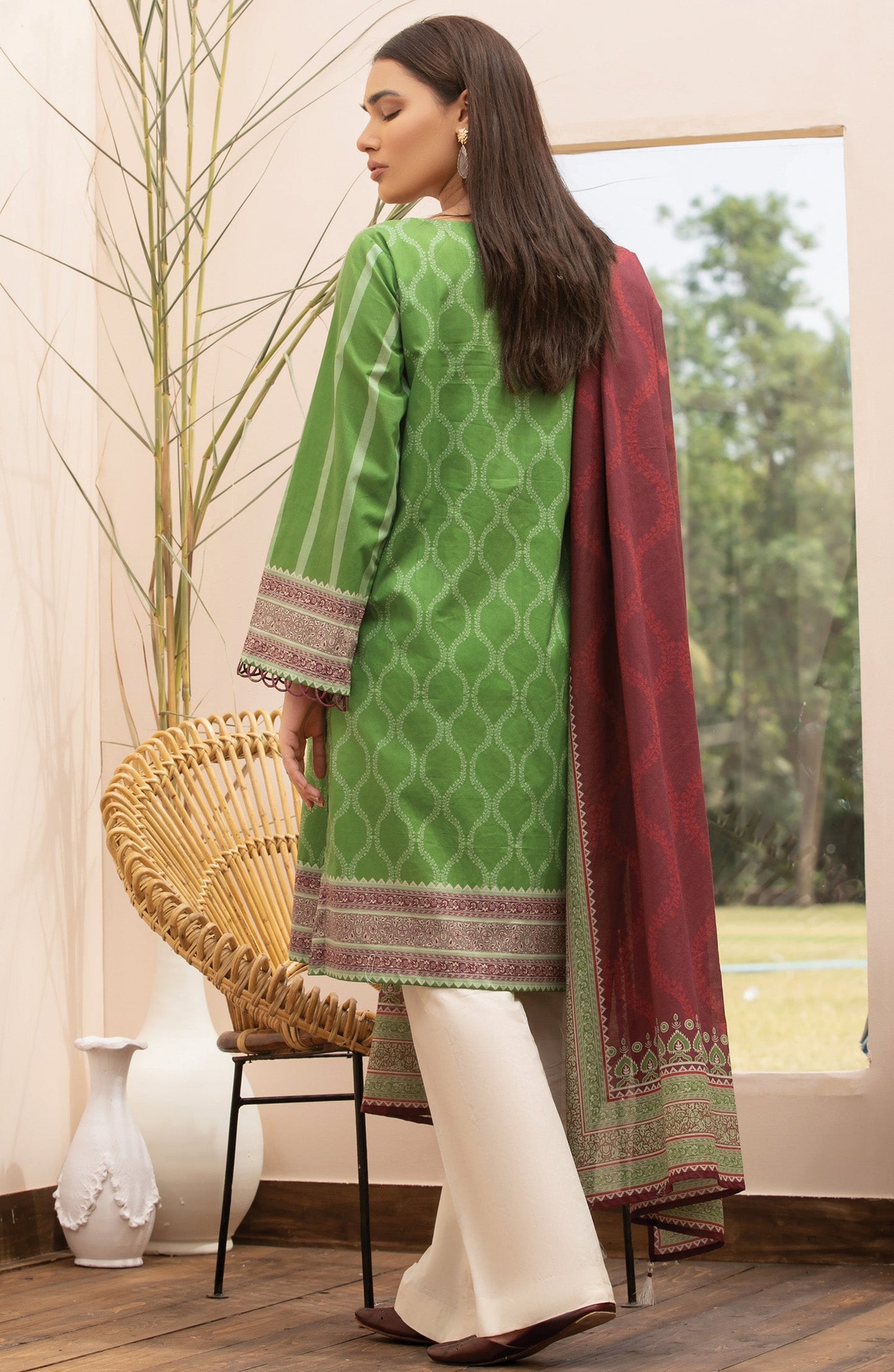 Orient - Unstitched 2 Piece Embroidered Lawn Shirt Dupatta