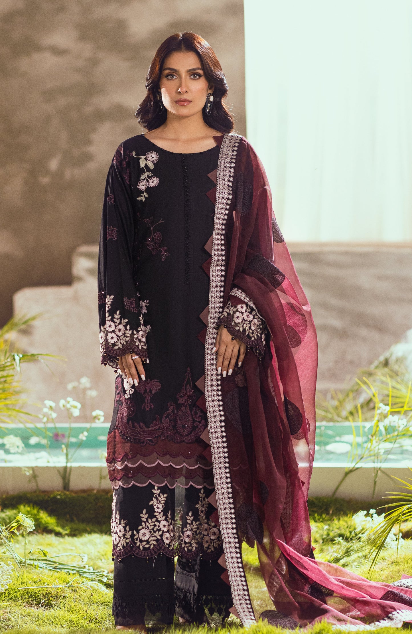 Alzohaib - 3 Piece Unstitched Luxury Embroidered Lawn-MLL-23-2-04