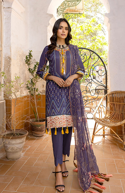 Alzohaib - 3 Piece Unstitched Embroidered Lawn-RFE-23-04