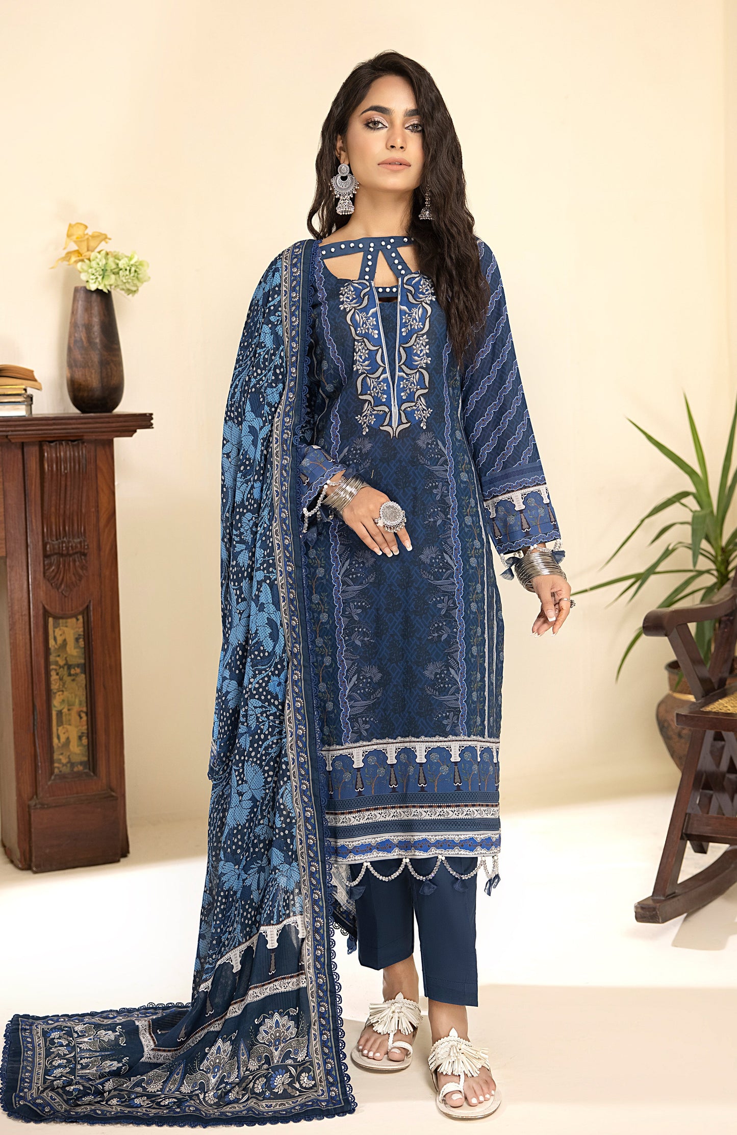 Alzohaib - 3-Piece Unstitched Digital Printed Lawn-CFD-23-17