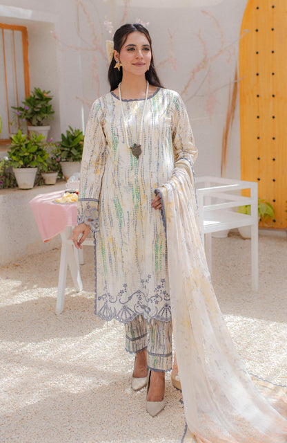 Alzohaib - 3-PIECE UNSTITCHED SUNSHINE PRINTKARI-SPK-23-04