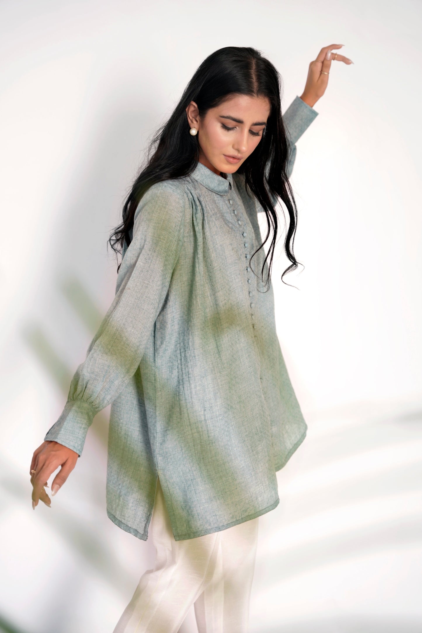 Ayesha Naveed - Mila shirt light teal