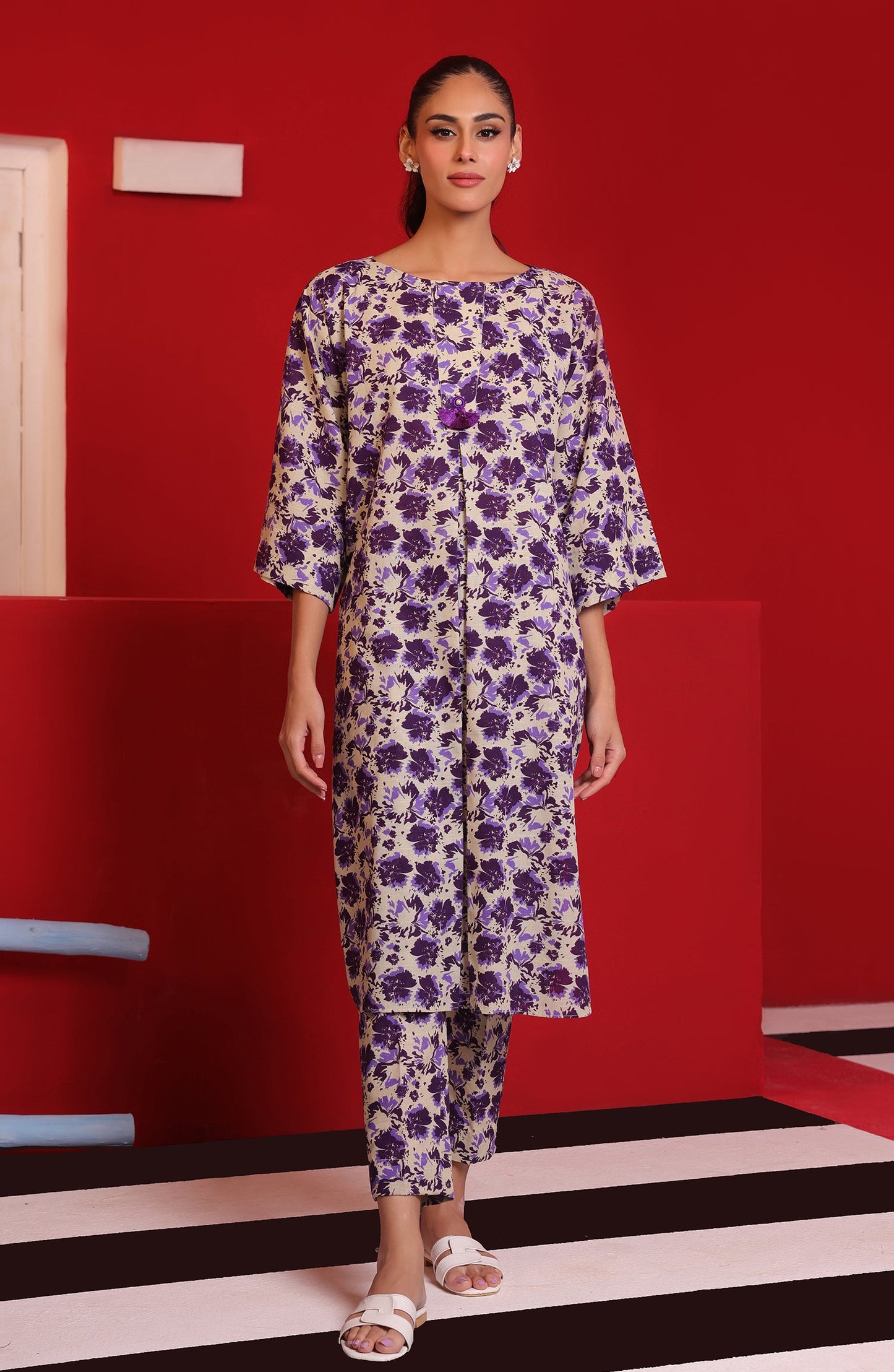 Orient - Stitched 2 Piece Printed Khaddar Shirt and Khaddar Pant
