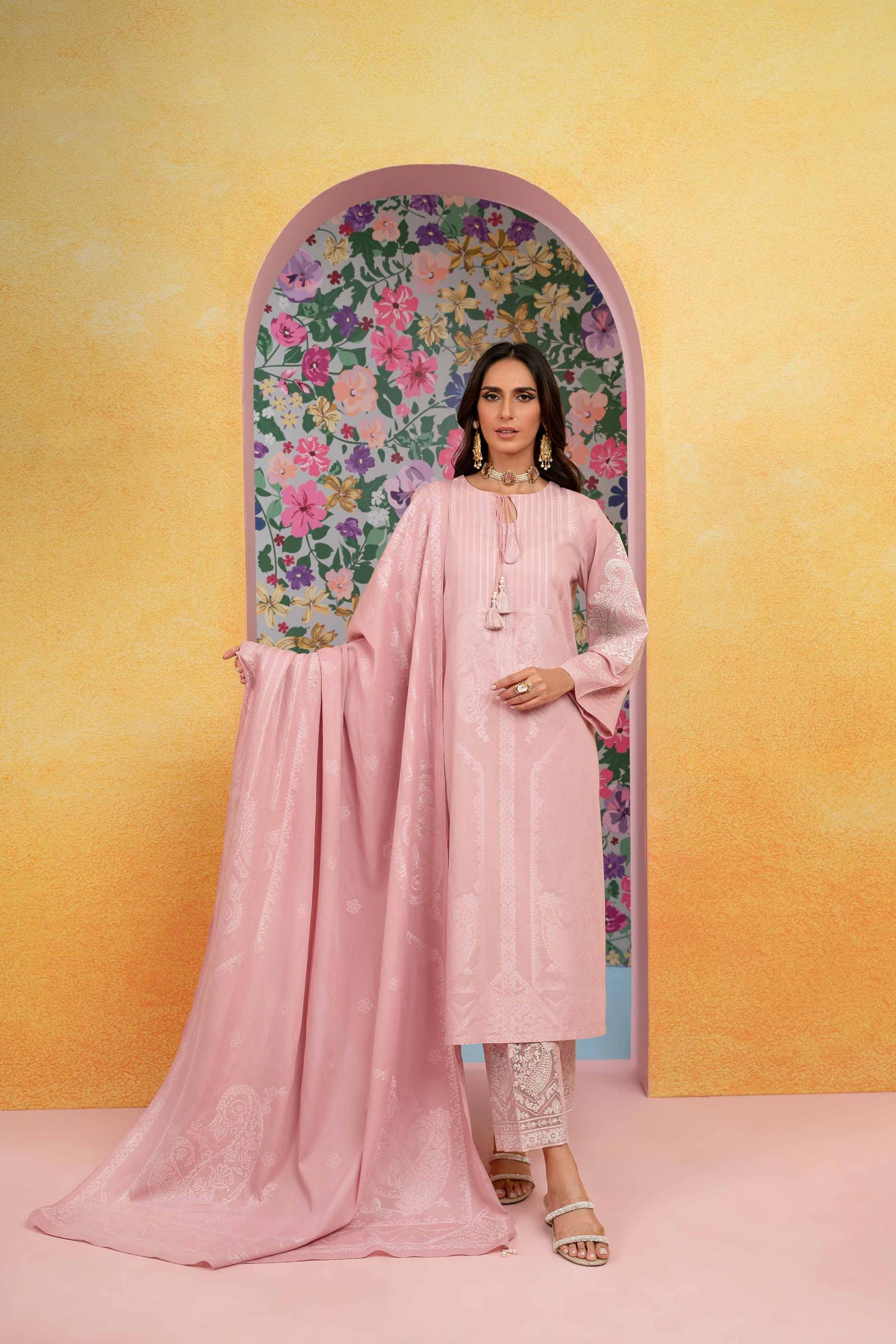 Nishat Linen - 3 Piece - Embroidered Jacquard Suit - 42301769