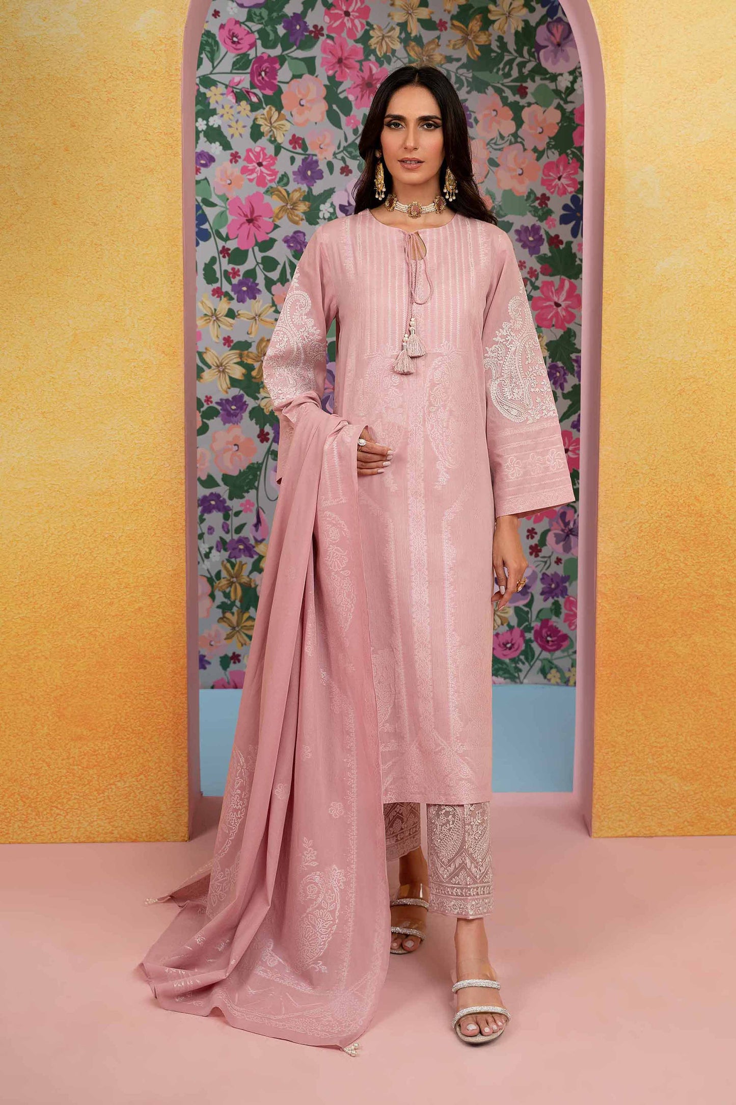 Nishat Linen - 3 Piece - Embroidered Jacquard Suit - 42301769