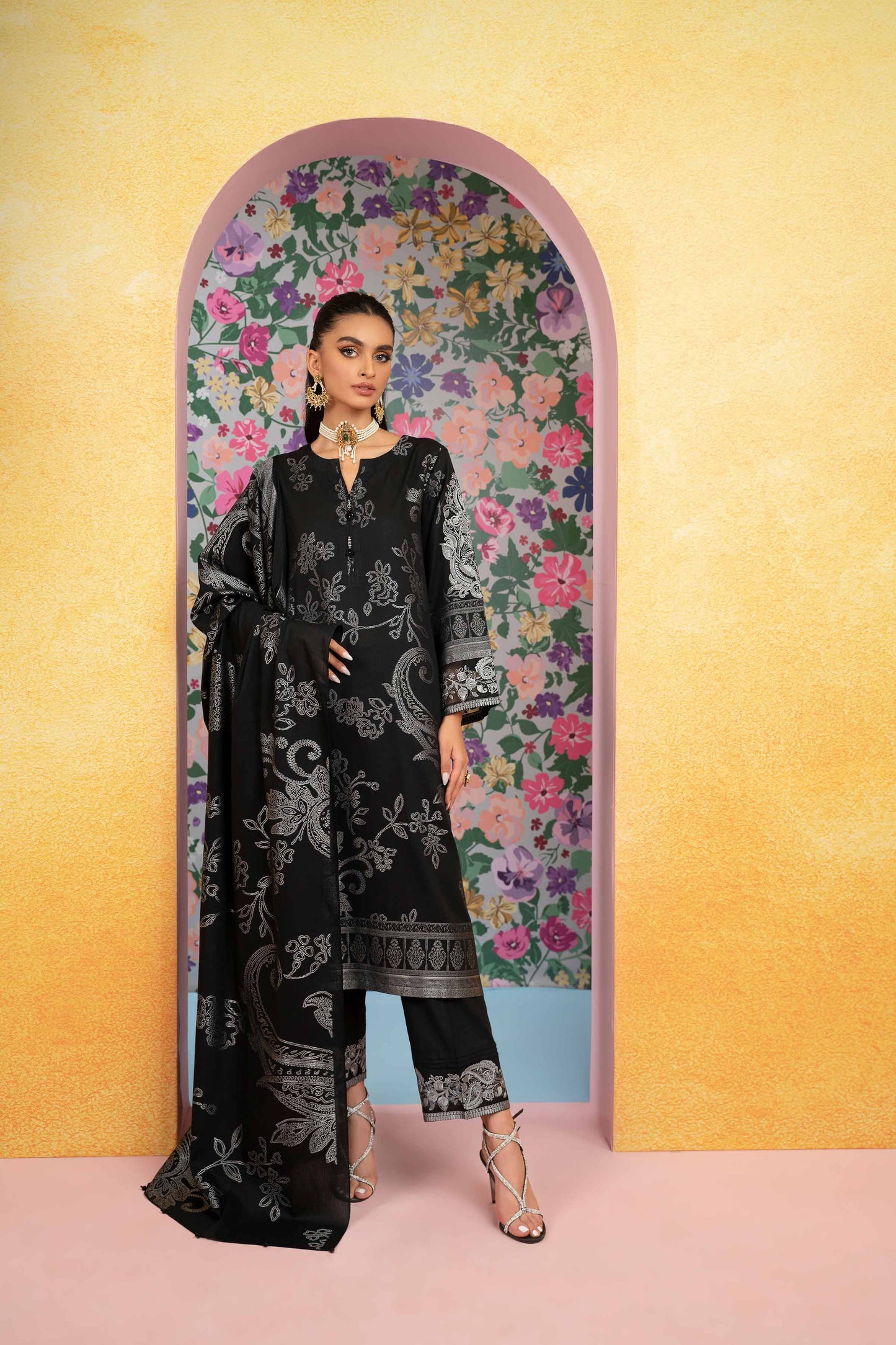 Nishat Linen - 3 Piece - Embroidered Jacquard Suit - 42301770