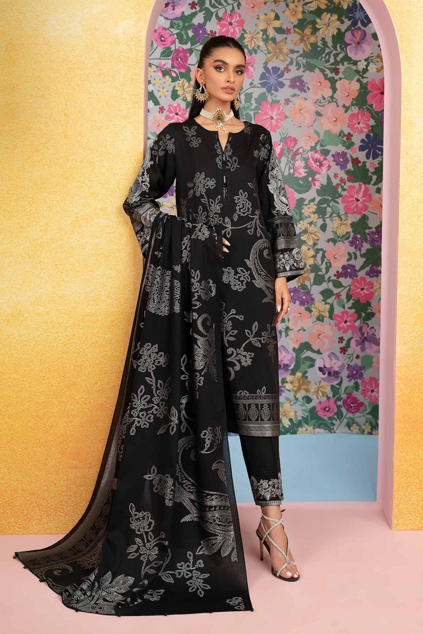 Nishat Linen - 3 Piece - Embroidered Jacquard Suit - 42301770