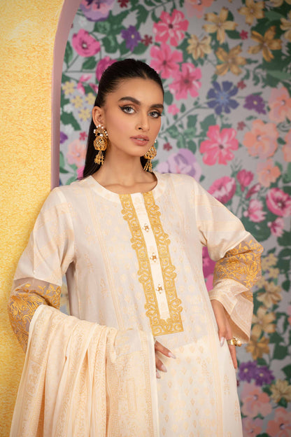 Nishat Linen - 3 Piece - Embroidered Jacquard Suit - 42301771