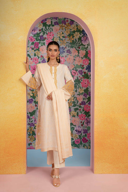 Nishat Linen - 3 Piece - Embroidered Jacquard Suit - 42301771