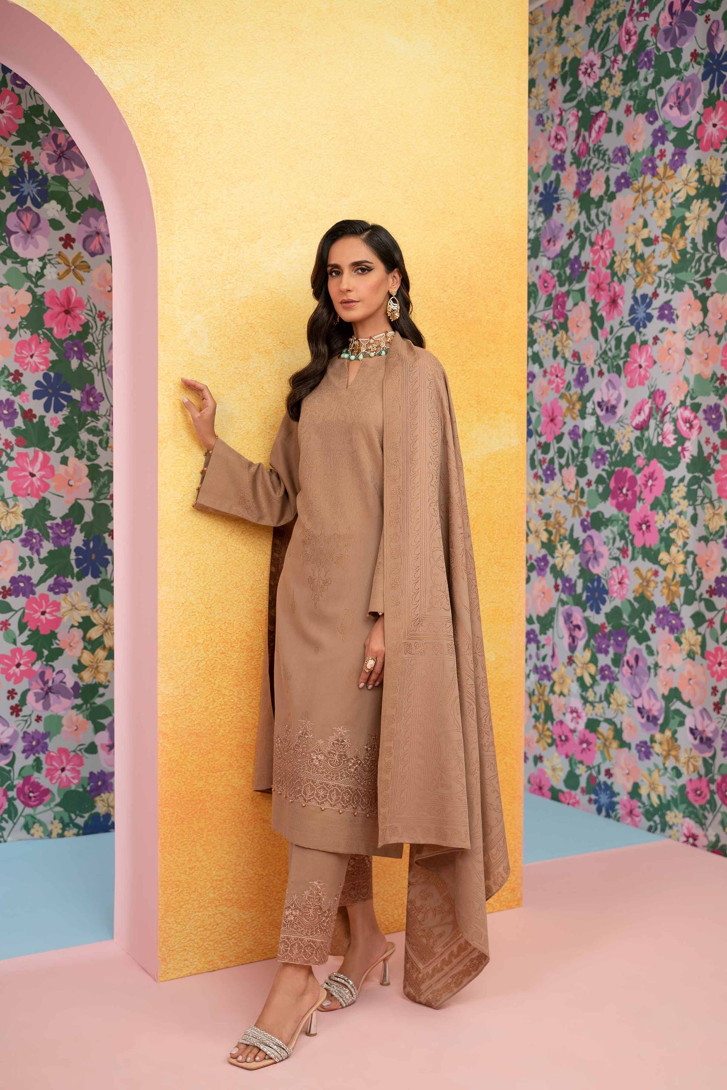 Nishat Linen - 3 Piece - Embroidered Jacquard Suit - 42301772