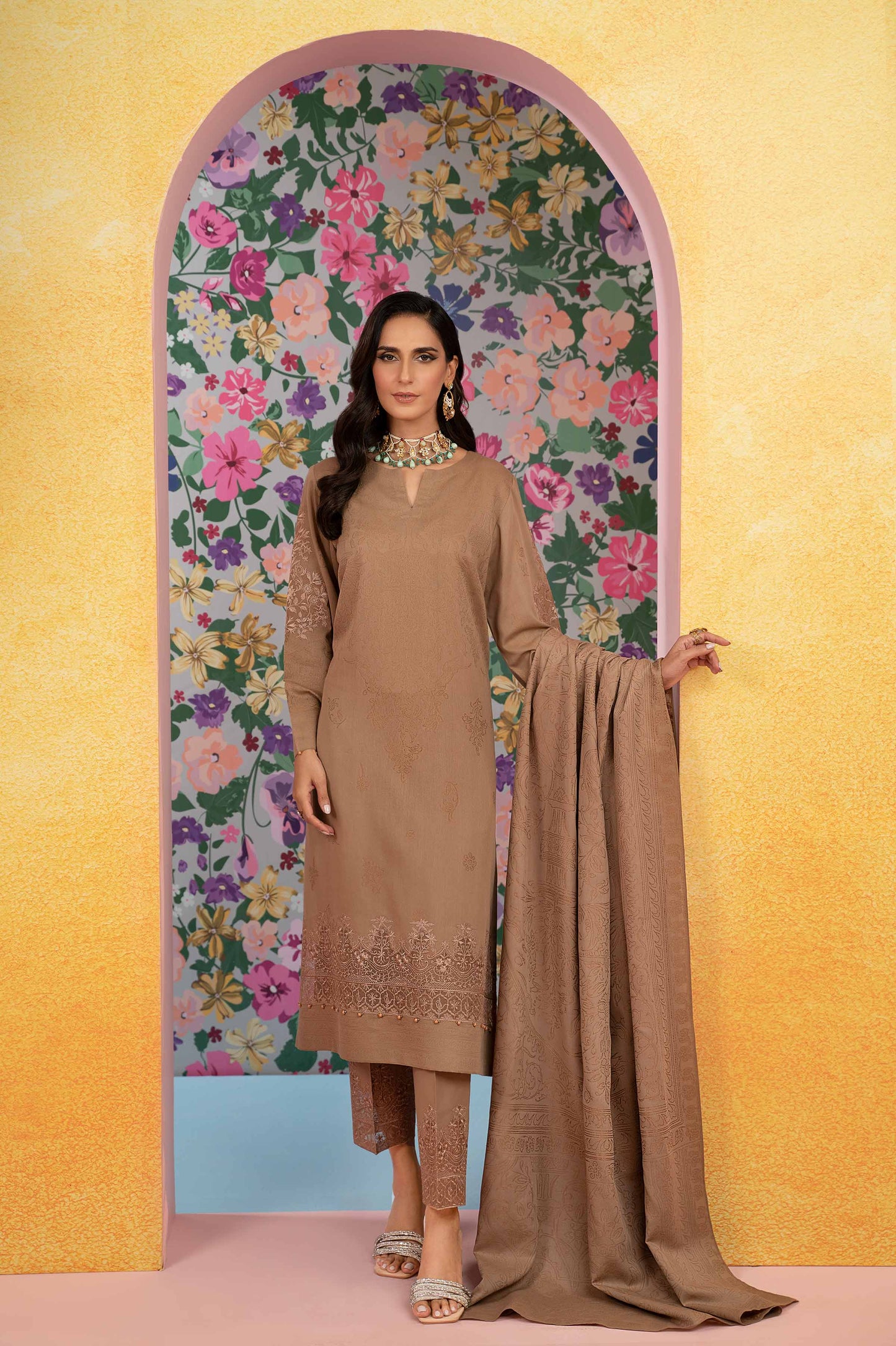 Nishat Linen - 3 Piece - Embroidered Jacquard Suit - 42301772