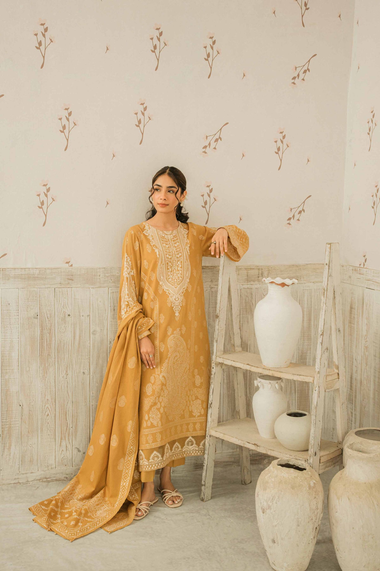 Nishat Linen - 3 Piece - Embroidered Jacquard Suit - 42301773