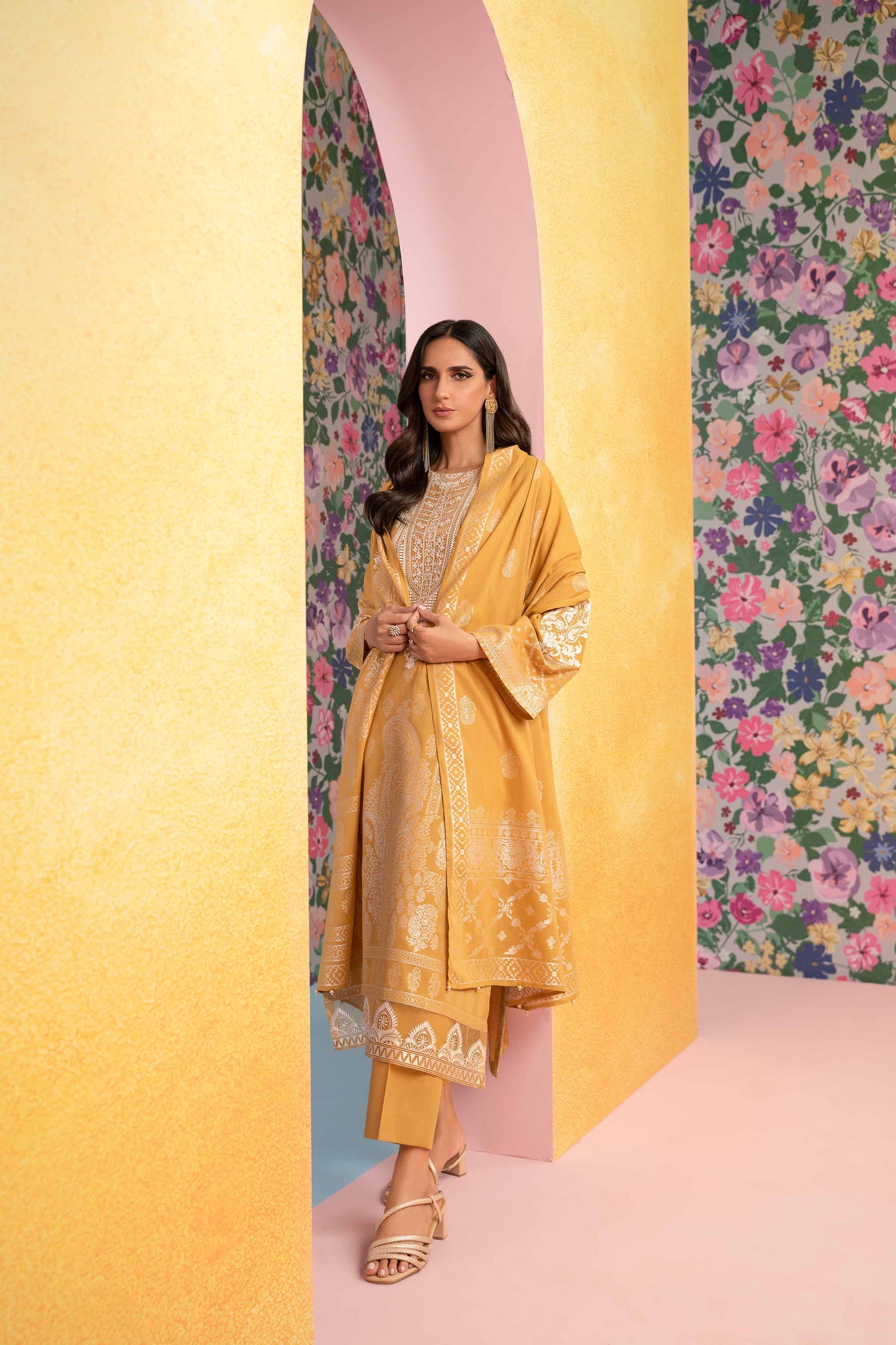 Nishat Linen - 3 Piece - Embroidered Jacquard Suit - 42301773