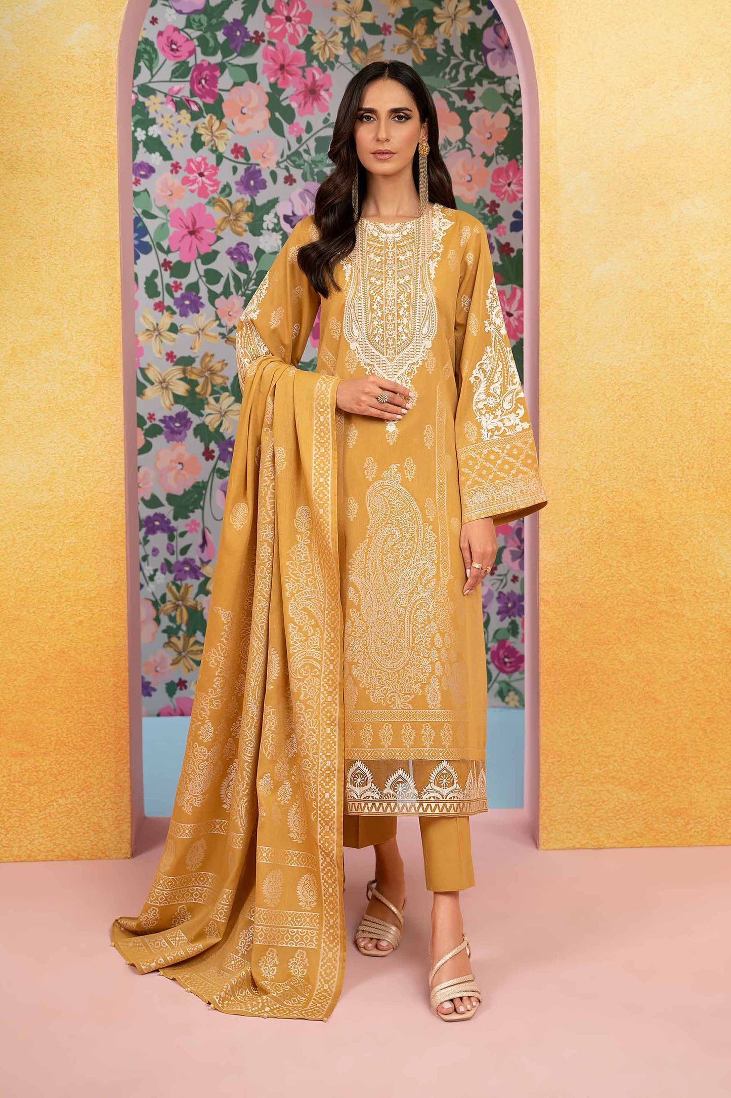 Nishat Linen - 3 Piece - Embroidered Jacquard Suit - 42301773