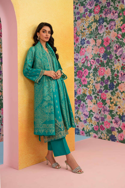 Nishat Linen - 3 Piece - Embroidered Jacquard Suit - 42301774