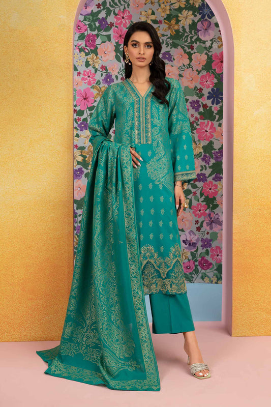 Nishat Linen - 3 Piece - Embroidered Jacquard Suit - 42301774