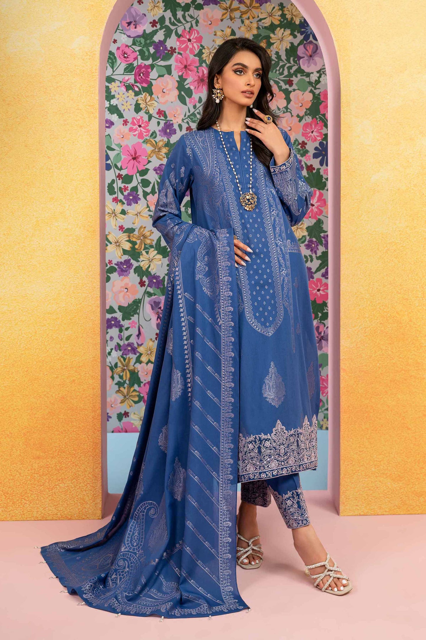 Nishat Linen - 3 Piece - Embroidered Jacquard Suit - 42301775