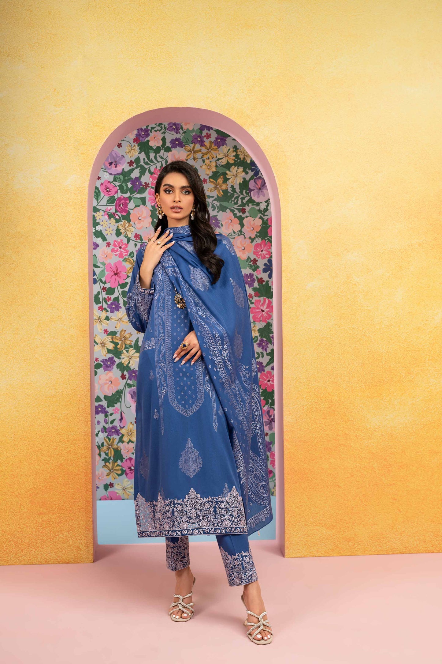 Nishat Linen - 3 Piece - Embroidered Jacquard Suit - 42301775