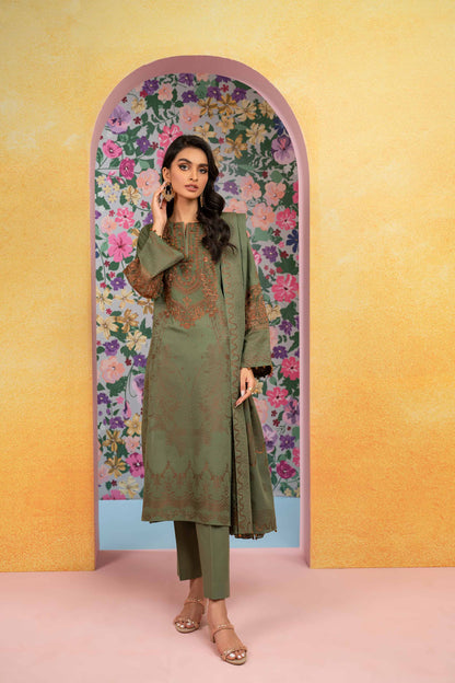 Nishat Linen - 3 Piece - Embroidered Jacquard Suit - 42301776