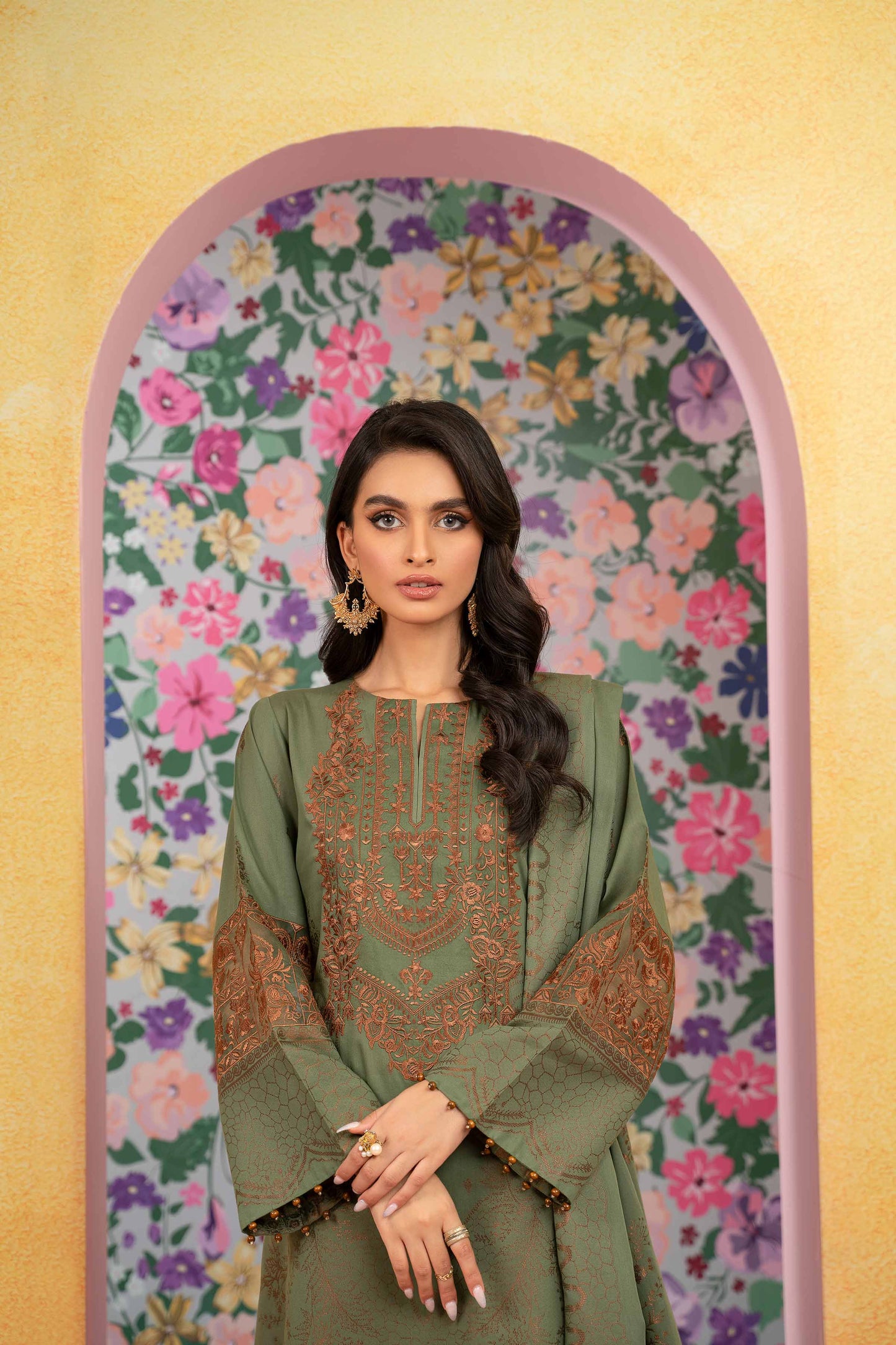 Nishat Linen - 3 Piece - Embroidered Jacquard Suit - 42301776