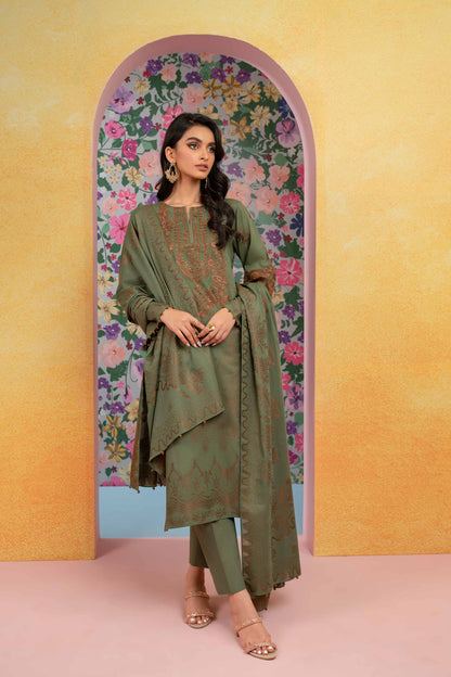 Nishat Linen - 3 Piece - Embroidered Jacquard Suit - 42301776