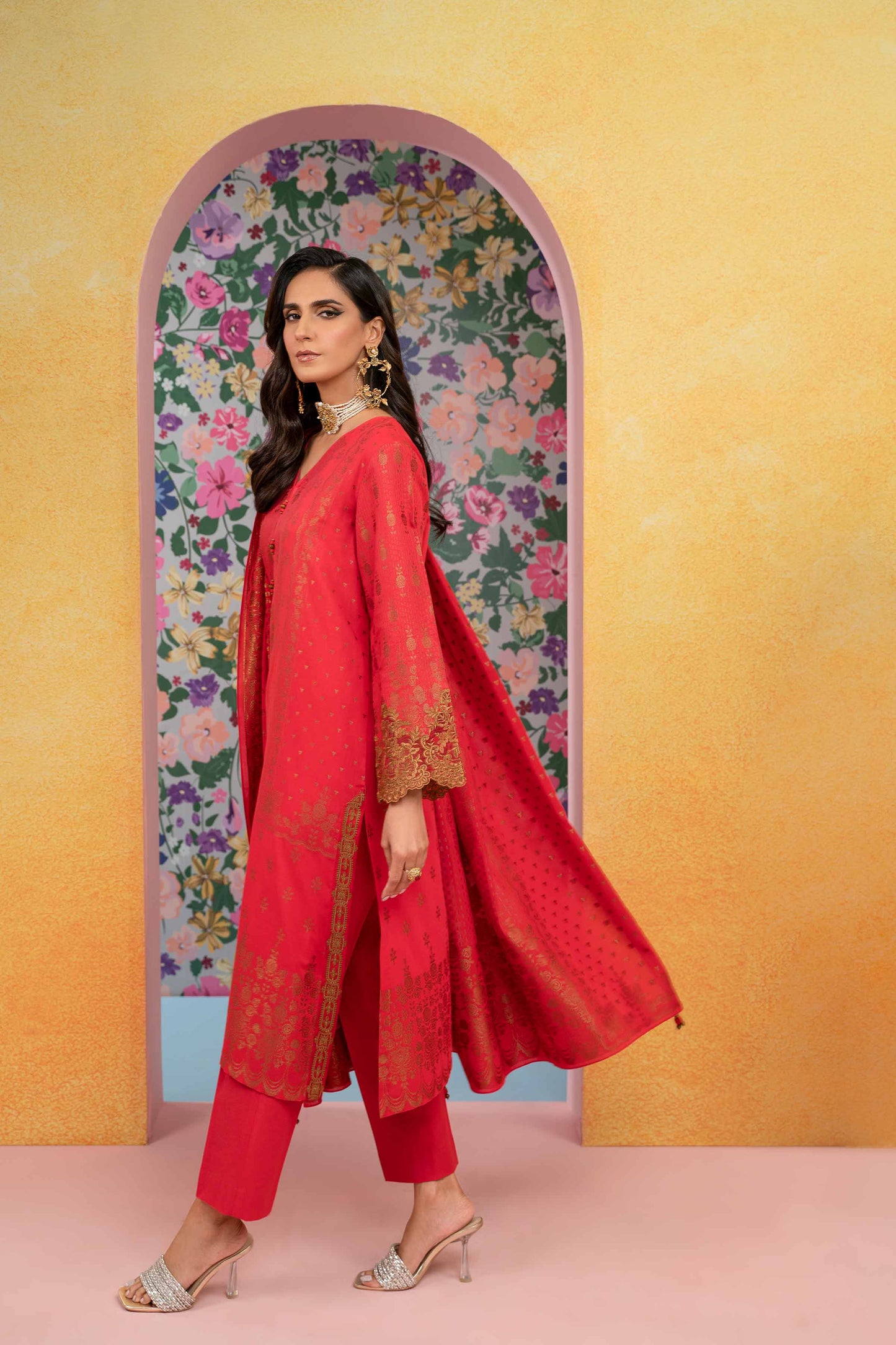 Nishat Linen - 3 Piece - Embroidered Jacquard Suit - 42301777