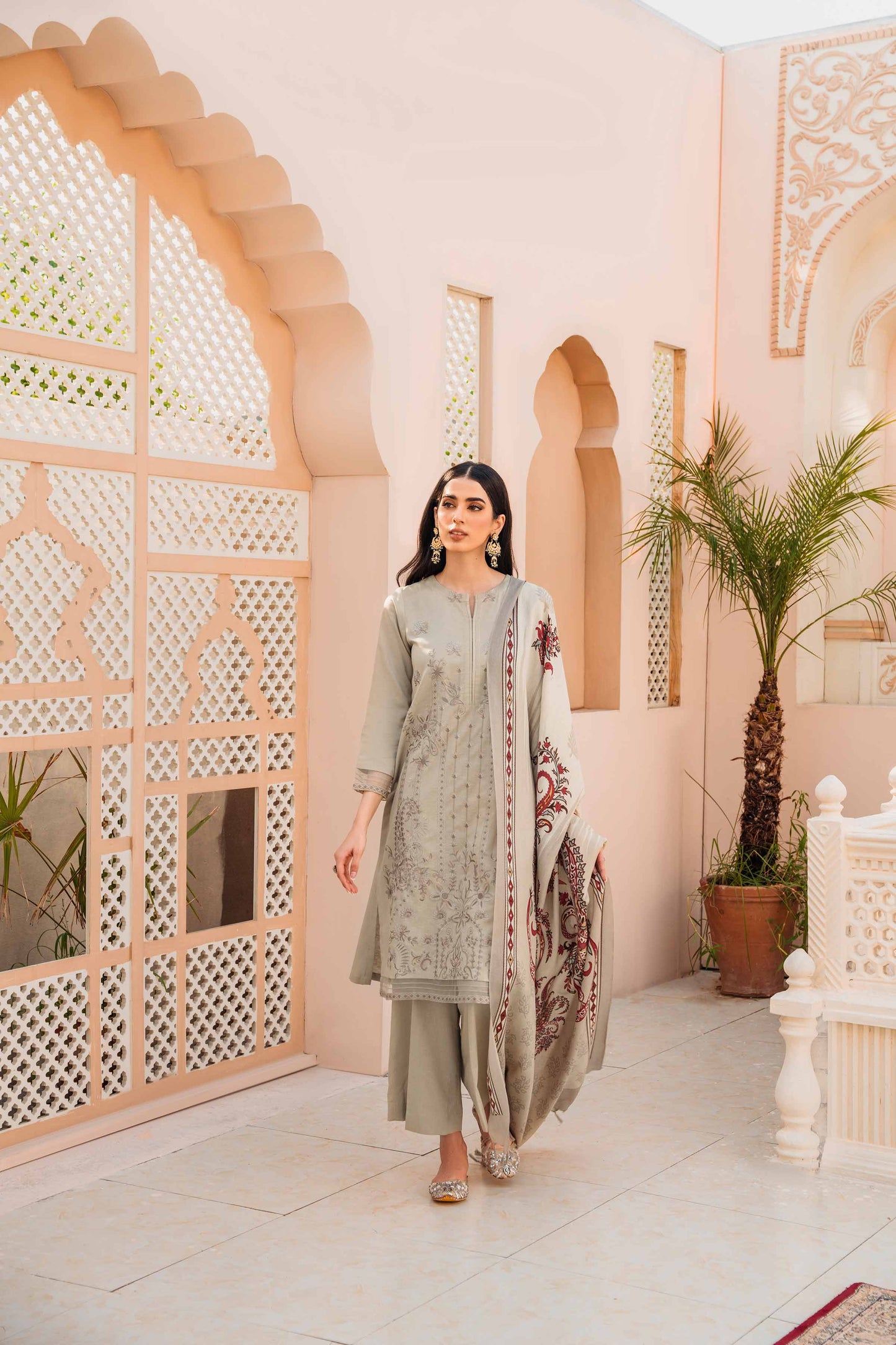 Nishat Linen - 3 Piece - Embroidered Suit - 42303001