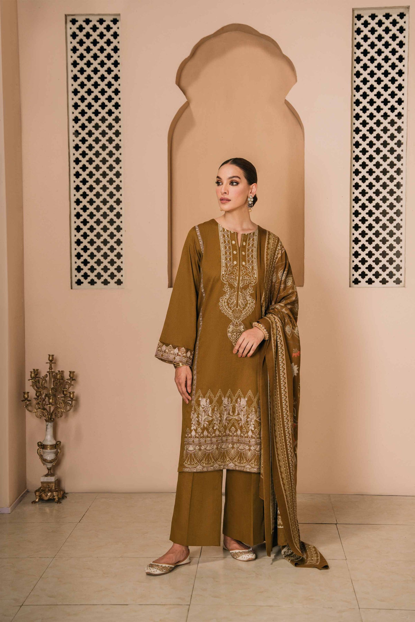 Nishat Linen - 3 Piece - Embroidered Suit - 42303002